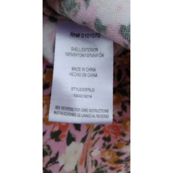 mimi chica Floral Tiered Tank Midi Dress Pink Size XL 100% Rayon Boho Spring - Picture 7 of 13